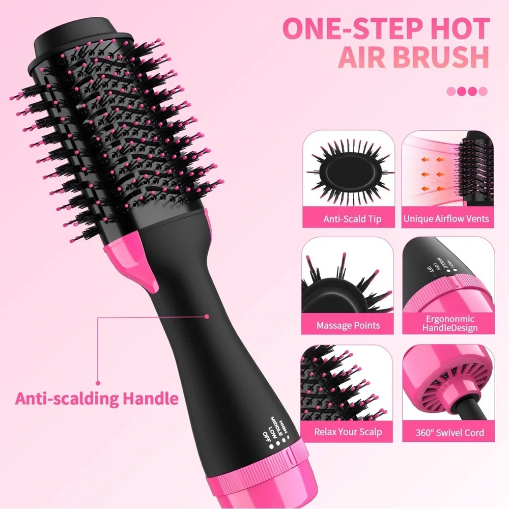 Blow Dryer Brush Hair Straightener Brush, 4 in 1 Hair Dryer and Styler Volumizer